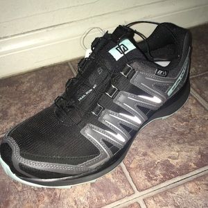 Salomon Quicklace Running Shoes (Black/Grey/Mint)